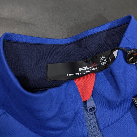 $148 RLX Ralph Lauren Luxury Performance Jersey 1/4 Zip Pullover Blue Size S - Picture 4 of 8